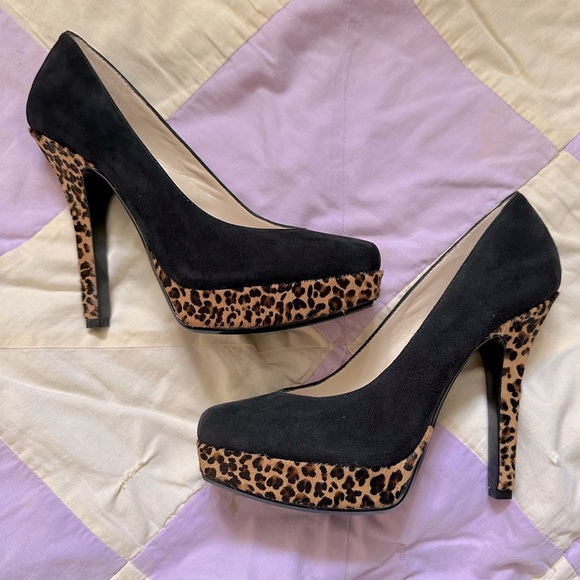 NINE WEST Black/Leopard Heels - Picture 4 of 10